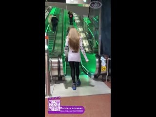 super legs in tights / on the escalator
